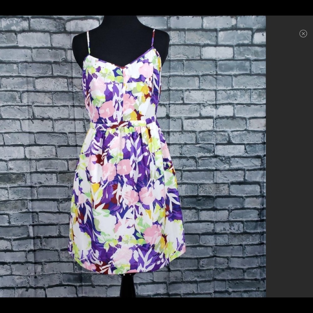 J. CREW FACTORY PRINTED SEASIDE CAMI FLORAL DRESS